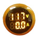 Voltímetro/ Amperímetro 22mm Amarelo