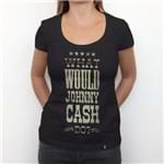 What Would Johnny Cash Do? - Camiseta Clássica Feminina-Preta-PP
