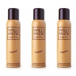Wild Musk Desodorante Aerosol 132ml (kit C/03)