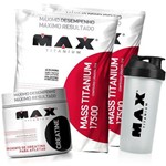 2x Mass Titanium + Creatina 100g + Shaker - Max Titanium