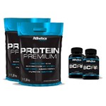 2x Protein Premium (1800g) + 2x Bcaa 120 Cápsulas Pro Series - Atlhetica