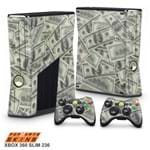 Xbox 360 Slim Skin - Dollar Money Dinheiro Adesivo Brilhoso