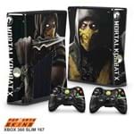 Xbox 360 Slim Skin - Mortal Kombat X Scorpion Adesivo Brilhoso
