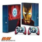 Xbox 360 Super Slim Skin - Iron Man - Homem de Ferro #B Adesivo Brilhoso