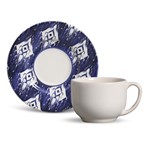 Xícara de Chá Mônaco Ikat Blue Cerâmica 6 Peças Porto Brasil