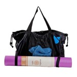 Yoga Bolsa de Viagem com Porta Tapete de Yoga Lateral 58x36cm Ekomat Nylon 70 Preta