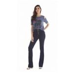 Zinco | Calca Lilly Cos Intermediario Barra Larga Jeans 34